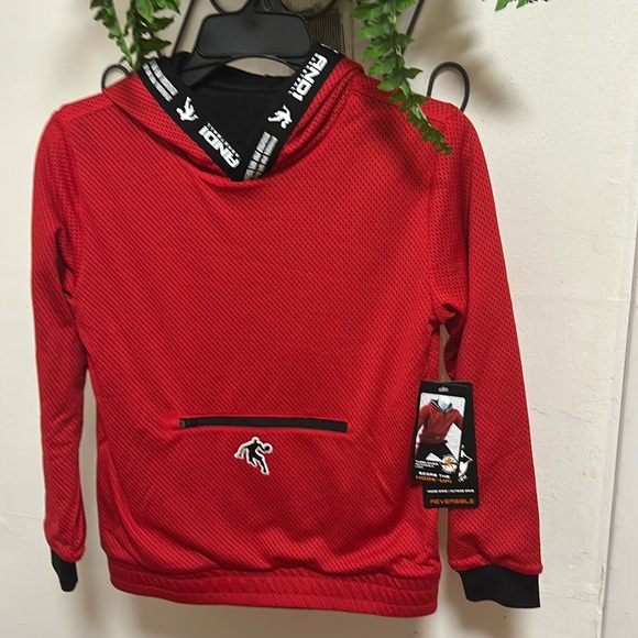 NWT AND 1 Boys Black & Red Jogging Set. Reversible Pullover Hoodie and Joggers. - Picture 3 of 9
